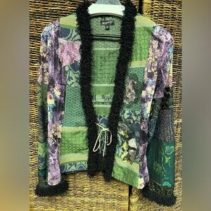 Bohemian Patchwork Open Front Cardigan